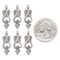 Antiqued Pewter-Plated Brass Art Deco Loopy Charms - Set of Six - P-C89
